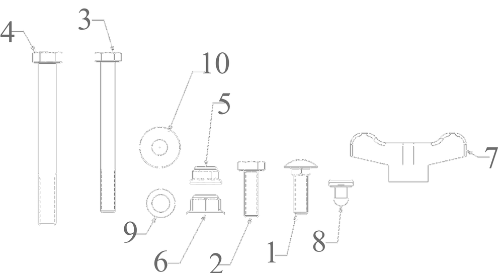 Attachments / 19b70054oem 42and46-Inch Double Bagger (2020) / Hardware Pack - Bagger Diagram and Parts List for 17ADFACSA07 2022 Yard Machines Lawn Tractor